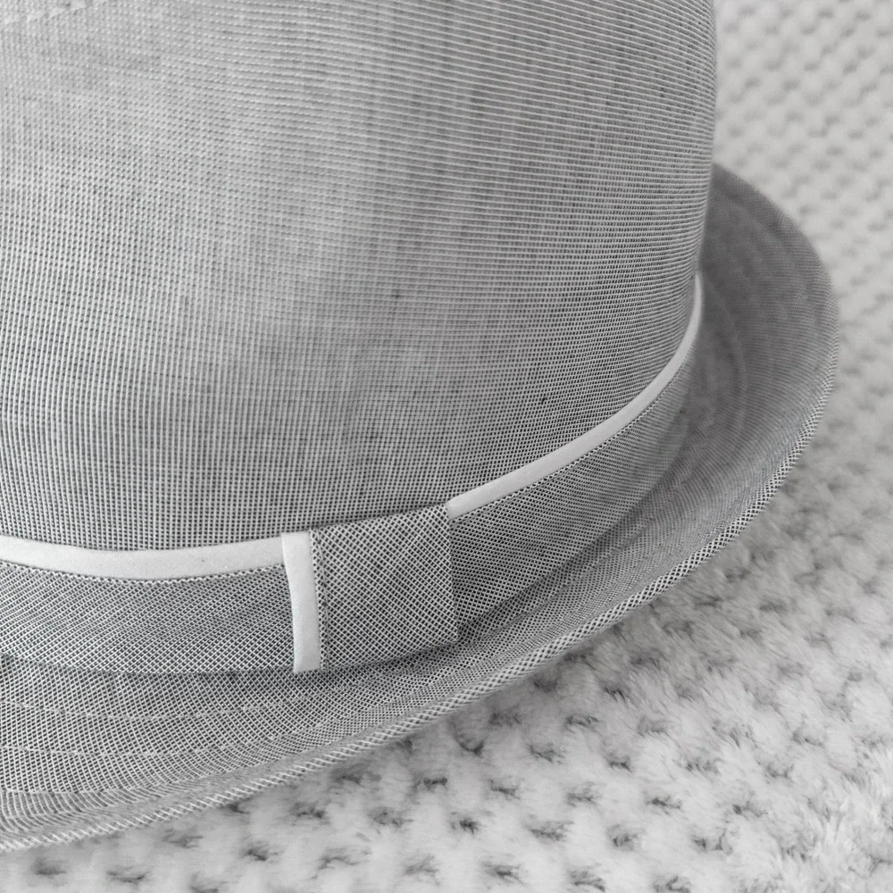 Fedora Trilby Hat Women M/L Blue Gray‎ Coastal Summer Mob Wife Edgy Streetwear